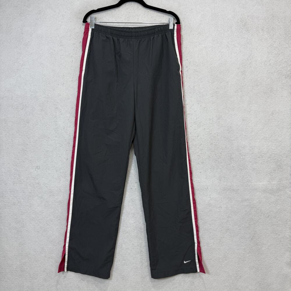 Nike Y2K Pants Womens Large Gray Track Side Stripe Pockets Athletic Malaysia